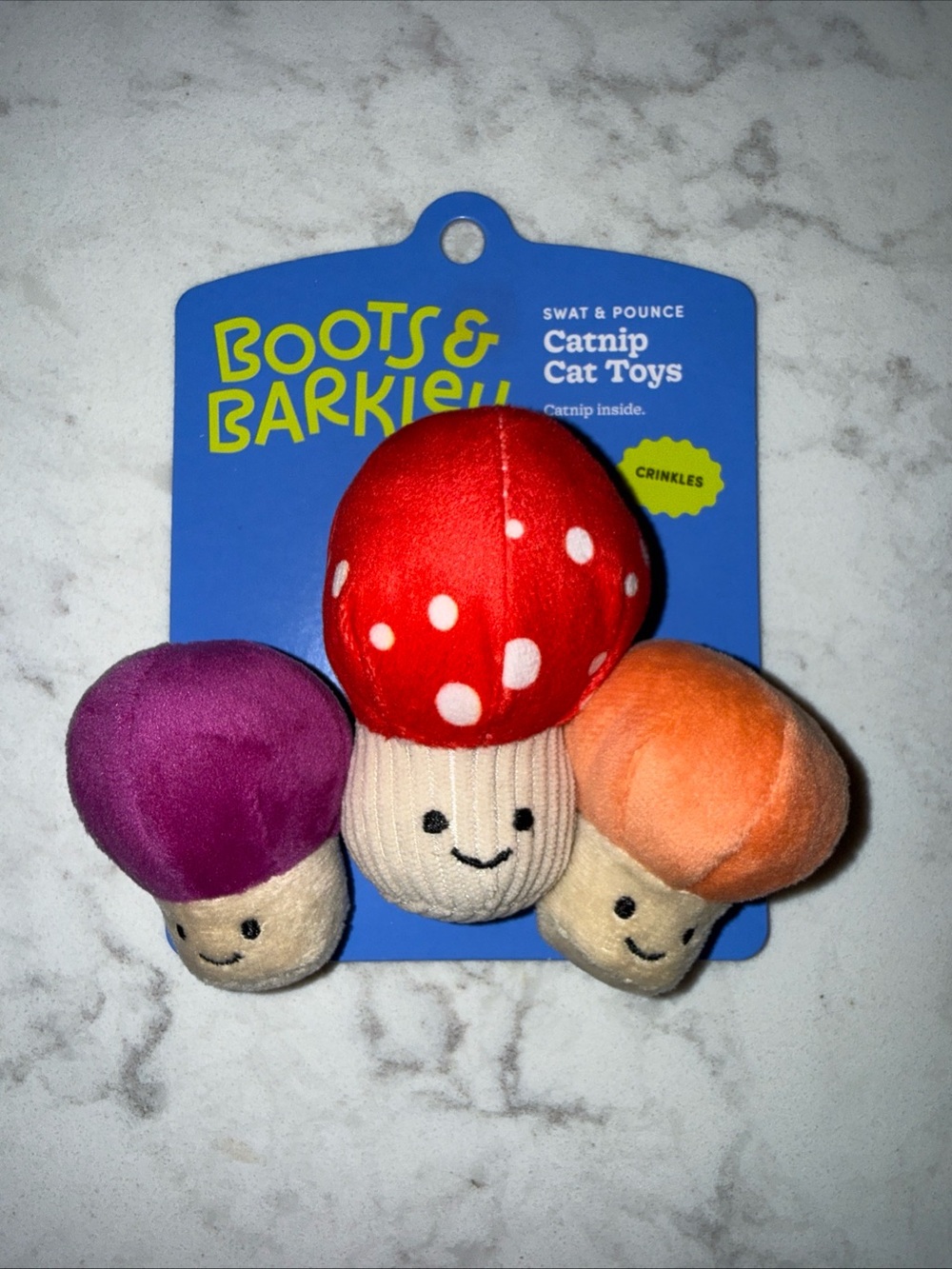 Boots & Barkley Mushroom Catnip Toy Trio - Red, Purple, Orange